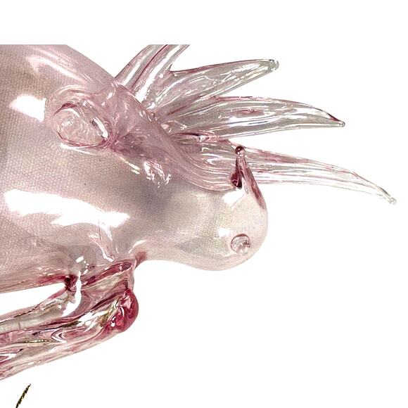 Dillard's Trimmings Pink Iridescent Clear Glass Bird Christmas Ornaments-Pair - Picture 7 of 11
